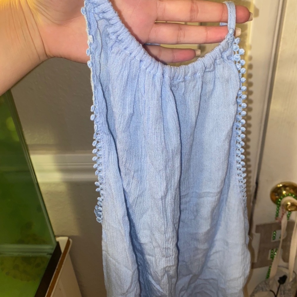 Baby blue high-neck tank top